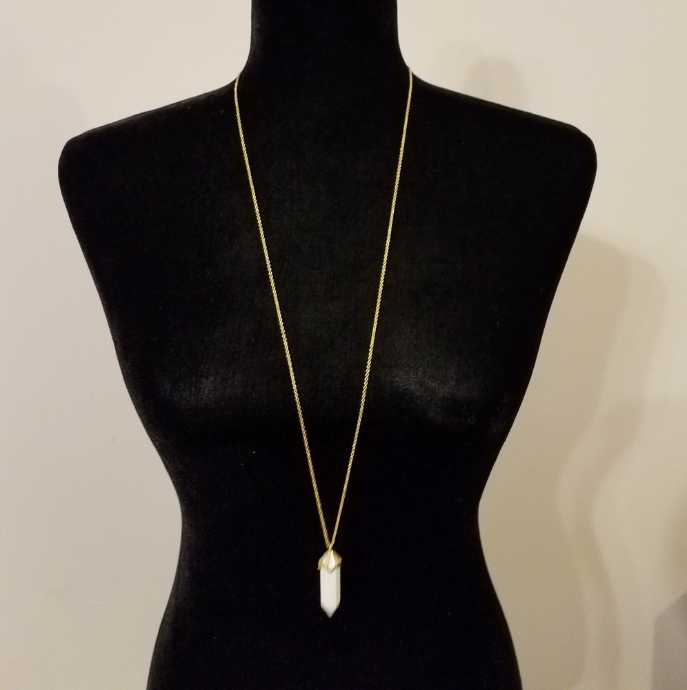 White Agate Genuine Stone Necklace